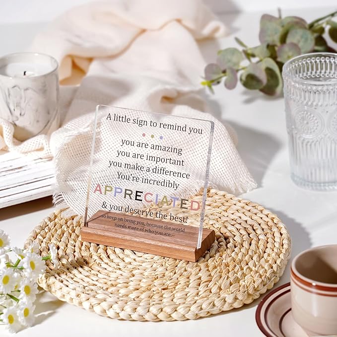 Appreciation Gifts for Coworkers Social Worker Employee - Inspirational Desk Decor for Women Men Motivational Sign Thank You Gift Ideas Coworkers Leaving Going Away Retirement Gifts Office Decor