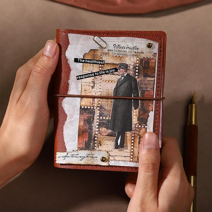 Vintage Perforated Paper Set, 60PCS Retro Ephemera for Scrapbooking Journaling Collage Planner DIY Craft