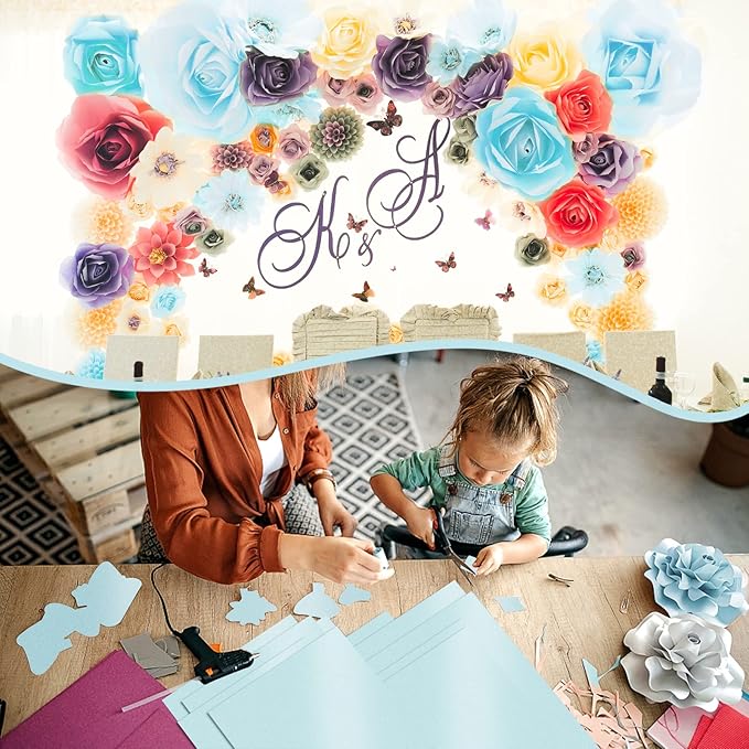 100 Sheets Blue Shimmer Cardstock 8.5 x 11 Metallic Paper, Goefun 80lb Card Stock Printer Paper for Invitations, Weddings, Parties, Showers