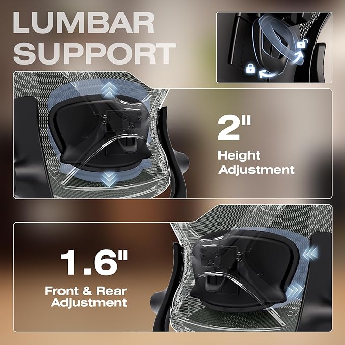 ELABEST X100 Ergonomic Office Chair with Footrest, Big and Tall Home Desk Chair with 5D Flip-Up Arms, Adjustable 6D Lumbar Support,High Back Rolling Computer Chair, Swivel Mesh Chairs (Forest Ranger)