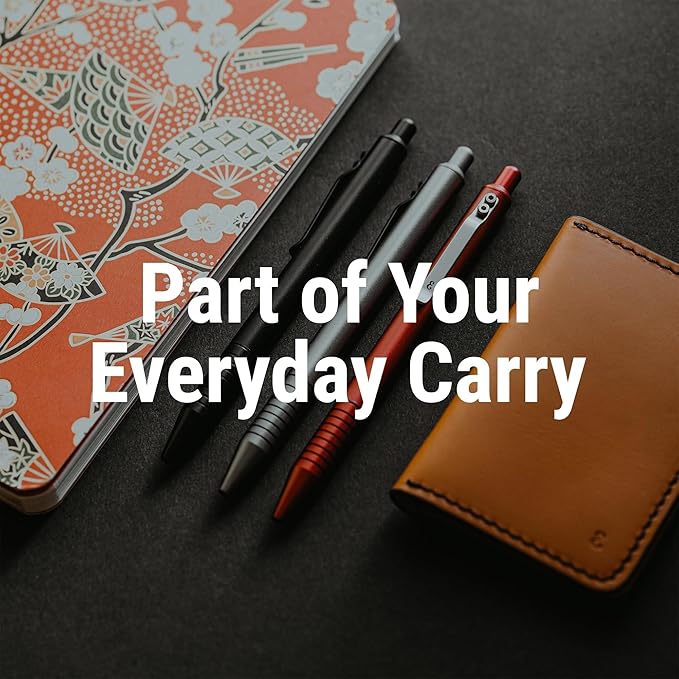 Everyman Grafton Gel Ink Pen Bundle, Crimson | Premium 0.7mm Refillable Metal Pen with Comfortable Grip + 3 Black Refills | Smooth Writing EDC Pen Set for Office, Travel, Gifts & Daily Use