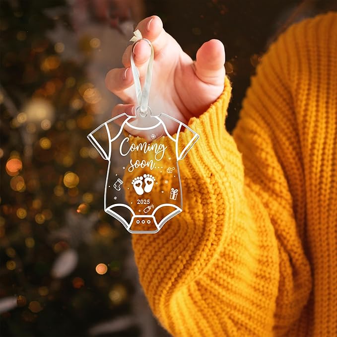 Expecting Baby Ornament 2025 - Pregnancy Announcement for Husband, Grandparents, Family, Aunt - Gifts for Expecting Parents, Expecting Parents to Be Unique Gifts 2025 - Acrylic Ornament