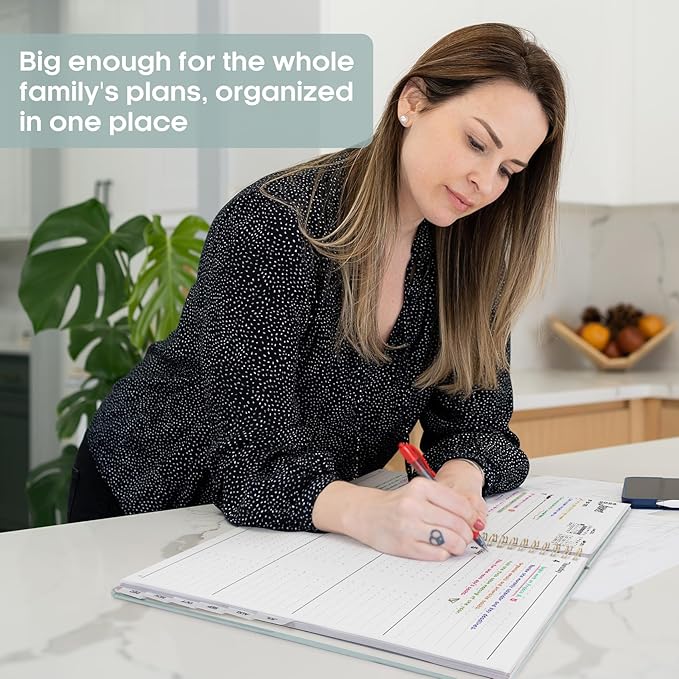 2026 Planner 8.5" x 11", Weekly and Monthly Calendar Planner Book, January 2026 - December 2026, Hardcover Spiral Planner with Monthly Tabs, Notes Pages, Perfect for Women & Men, A4 - Grey Blue