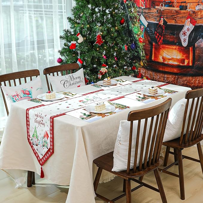 50 Pack Gingerbread Man Christmas Paper Placemats,16x 11 Inch Gingerbread Candy Cane Disposable Placemats Xmas Decorative Dining Table Mats for Kitchen Winter Holiday Christmas Party Supplies