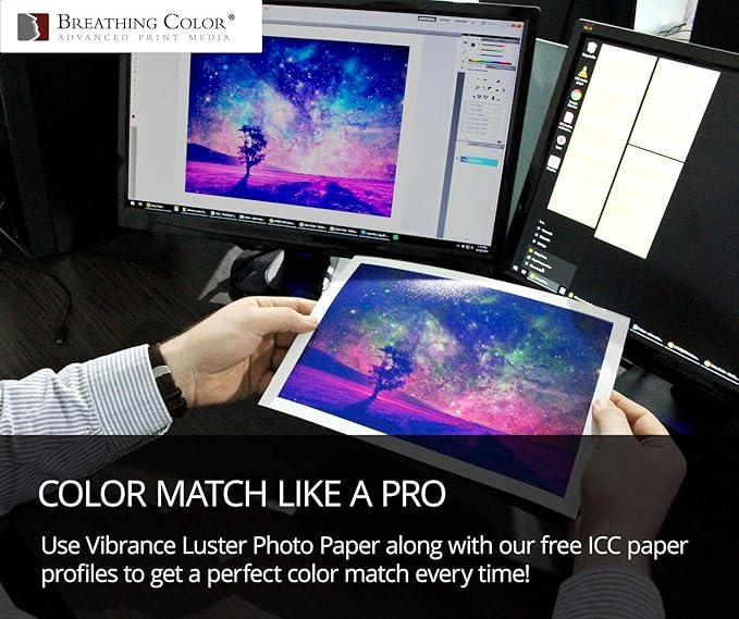 Vibrance Luster Photo Printer Paper 10 mil 255 gsm Luster Finish Premium Photo Paper Sheets 17 inches x 22 inches 50 sheets Works with All Inkjet Printers Including Professional Makes and Models
