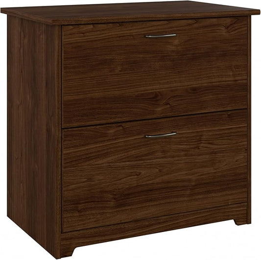 Bush Furniture Cabot 2 Drawer Lateral File Cabinet in Modern Walnut, Home Office Chest for Letter, Legal, and A4-size Document Storage