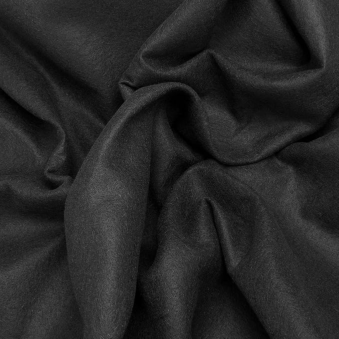1.4mm Thick Felt Sheets – 1 Yard x 1 Yard Soft Felt Fabric by The Yard for DIY, Sewing & Crafts Solid Color (Black)