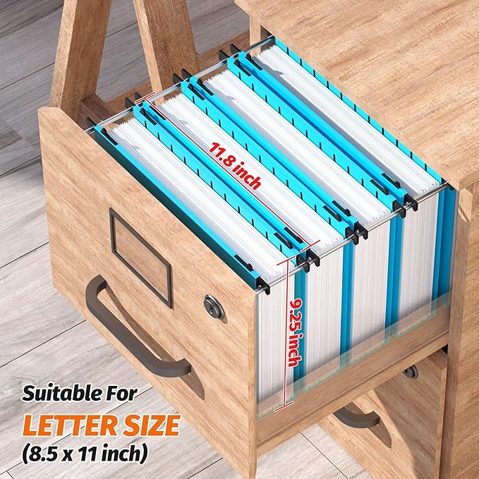 Extra Capacity Plastic Hanging File Folders,12 Pack Reinforced Hang Folders,Heavy Duty 2 Inch Expansion,Plastic Filing Cabinet Folders,Letter Size,Designed for Bulk Files, Medical Charts,Blue