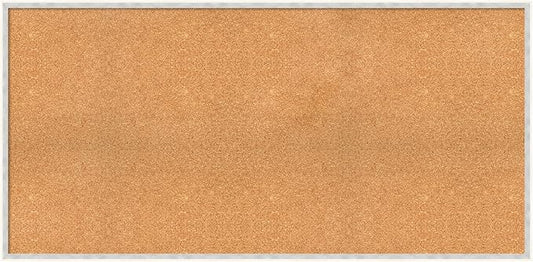 Amanti Art Natural Cork Board for Wall, 27x55 Vision Board with White Frame, Oversize Corkboard Office Decor for Home Organization, Modern Corkboard Pinboard to Display Items for Home Organization in