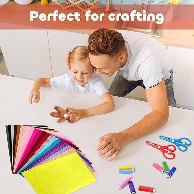 Felt Fabric Sheets, 120 PCS 12 x 8 Inch Felt Squares for Crafts 40 Assorted Color 1 mm Thickness Felt Sheets for DIY Craft School Sewing Projects