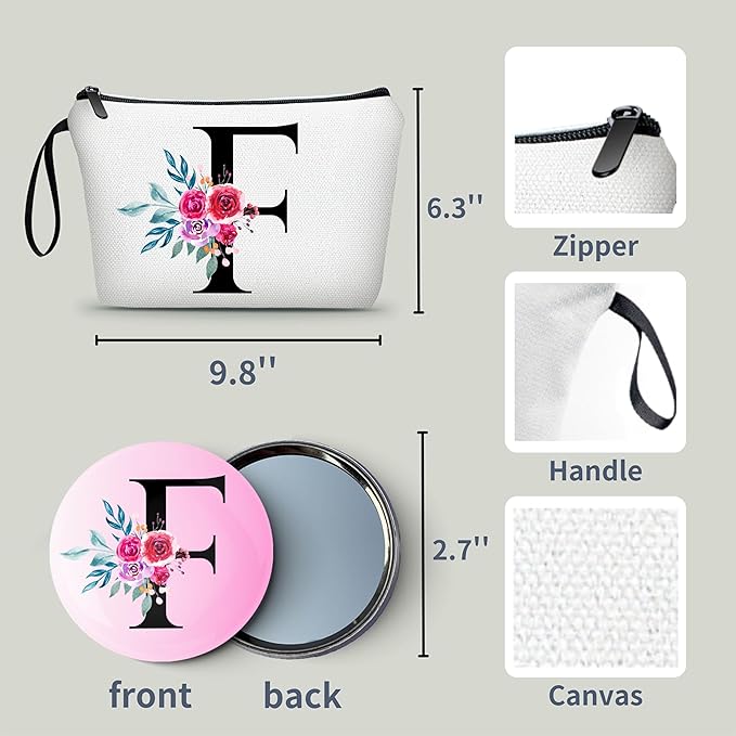 Friend Gifts for Women,Womens Birthday Gift Ideas,Gifts for Mom Birthday,Cosmetic Bag With Mirror,Small Gifts for Women,Sister Gifts,Women'S Gifts,(F)