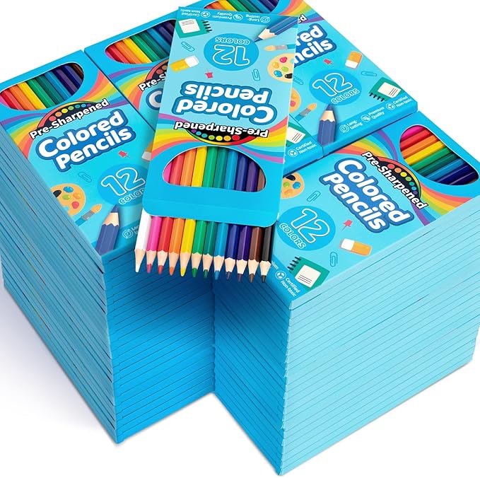 864 Count Colored Pencils Bulk, 72 Pack Colored Pencils for Kids, Pre-sharpened Coloring Pencils in 12 Vibrant Colors, Bulk School Supplies for Teachers, Classroom Prizes, Drawing Art Supplies