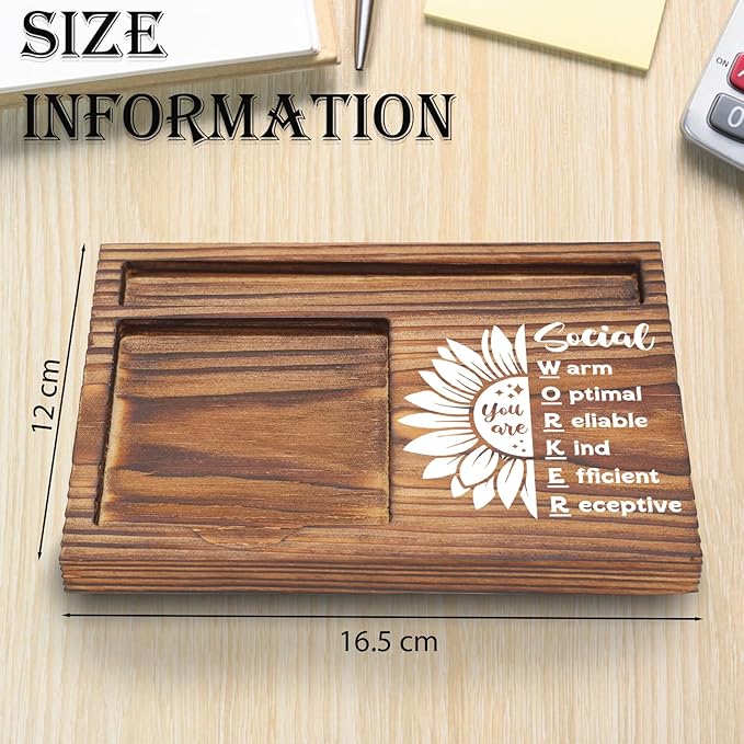 Social Worker Gifts Sticky Note Holder, Thank You Appreciation Gifts for Social Workers, Office Desk Organizer, Employee Recognition Desk Accessory TZP120