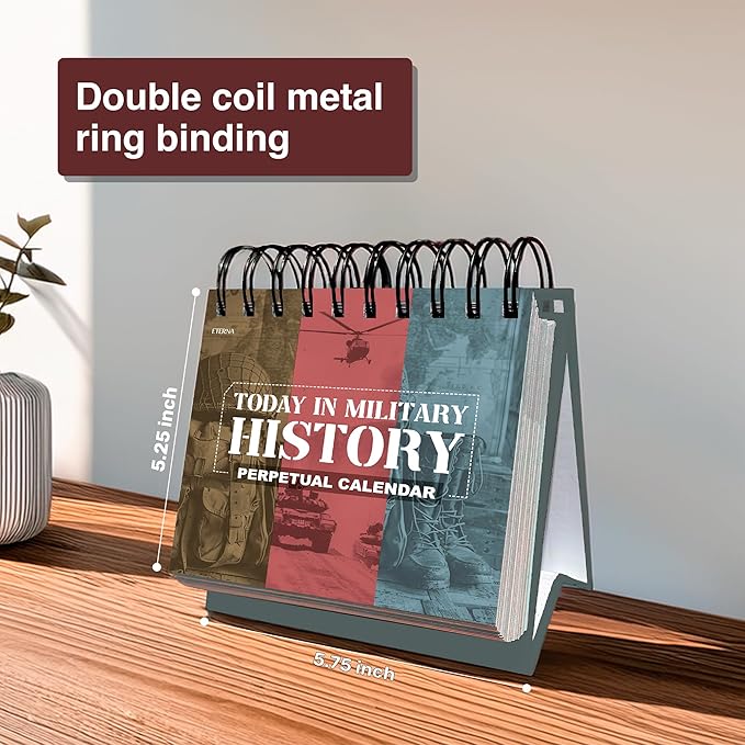 Today In Military History Calendar | Perpetual War History Calendar For The Military History Enthusiast, This Day In Amazing History Trivia Facts & Achievements | History Buff Gift Page A Day Box Calendar with Historical Info For Every Day of The Year