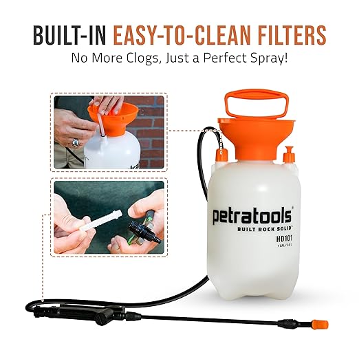 PetraMax Lockscape 64 oz Sticky Mulch Glue for Landscaping Bundle with HD101, 1 Gallon Pump Garden Sprayer for Easy Hold Landscape