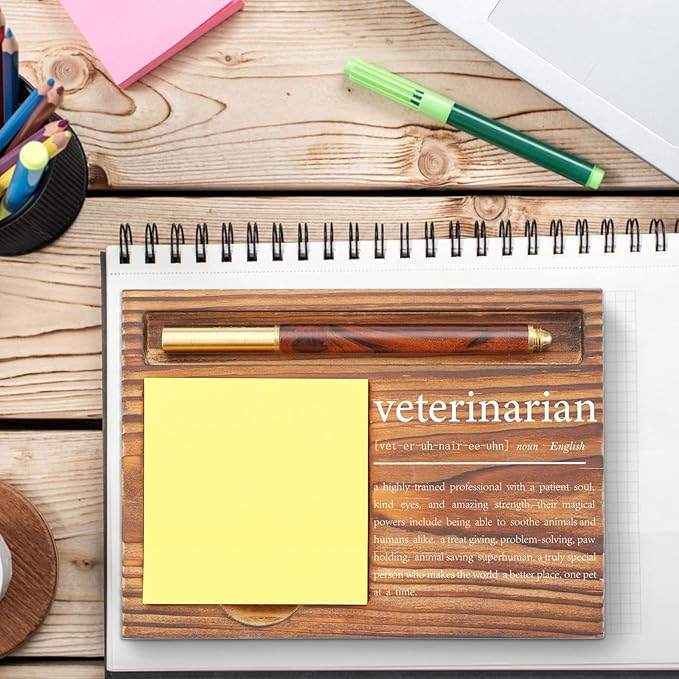 Veterinarian Appreciation Gifts for Vet Sticky Note Holder, Thank You Gift Veterinary Graduation Week Gifts Self-Stick Note Pad Holders for Animal Doctor TZP72