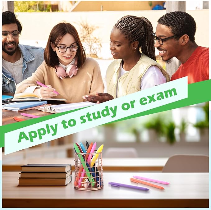 Meanplan 100 Pcs Ballpoint Pens Bulk Retractable Black Ink Pens 1mm Colorful Aesthetic Writing Supply for Journaling Note Home Business Office College Supplies, 5.7 x 0.4 Inch(Colorful,Simple Style)