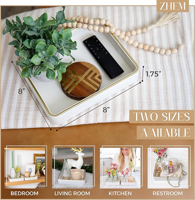 Small Night Stand Organizer Nightstand Tray Bedside Table Organizer Women| Dresser Trays for Bedroom Leather Valet Trinket Tray Catch All| Purse Bowl for Women| Desk Trays