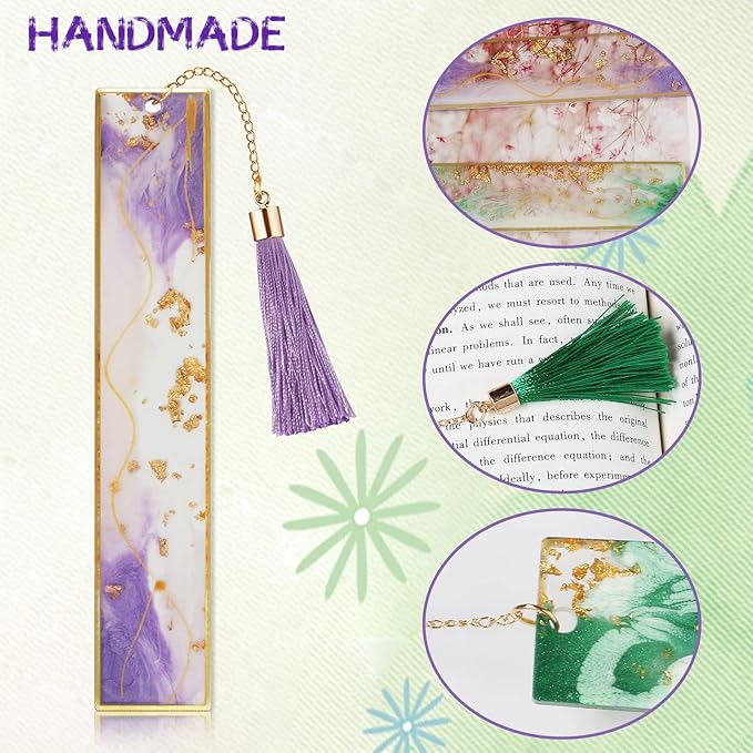 Kaluofan 2PCS Book Marks for Women, Durable Handmade Resin Bookmarks for Mothers, Teachers, Students and Book Lovers on Mother's Day, Teachers' Day, Christmas
