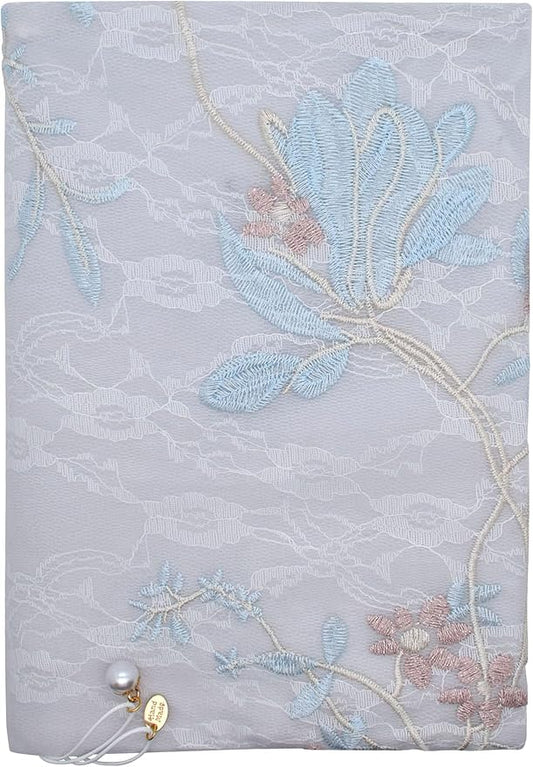 BLBMH Book Covers for Paperbacks Book Cover for Privacy Fit for 5.5x8.5 inch Embroidered Book Jacket Adjustable Book Sleeve Cover Fabric Softcover Protector for Notebook - Magnolia 8.5in