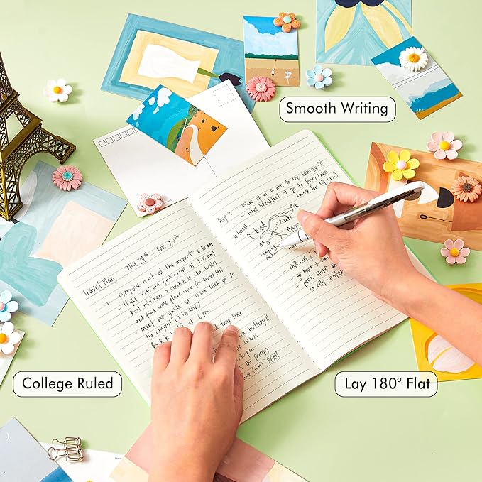 36 Pack Soft Cover Journal Bulk, Feela Lined Blank Travel Journal for Women Men Writing, Notebooks College Ruled for Work, Note Taking Notebook School Business Supplies, 8.2” x 5.5”, A5, Light Green