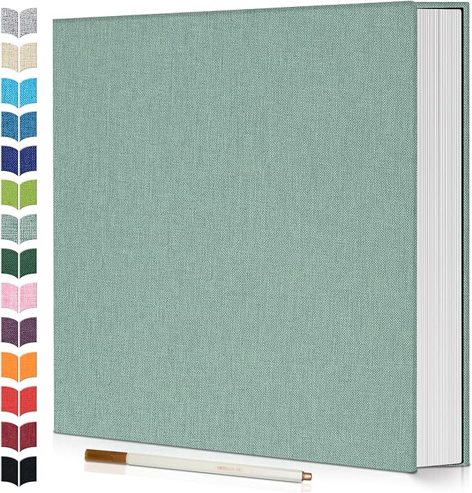 Photo Album Self Adhesive Scrapbook,60 Pages Large Photo Book for 4x6,5x7,8x10 Pictures,DIY Album for Baby Wedding Family Travel Birthday,with Metallic Pen and Scraper