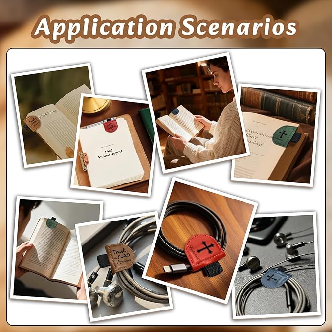 Bygone Mark Personalized Magnetic Leather Bookmark with Pen Holder - Inspirational Bible Verse Scripture Design, Custom Book Marker for Book Lovers Men Women (Red-Isaiah 40:31)