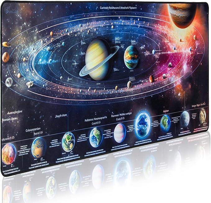 GUNMJO Astronaut Extended Gaming Mouse Pad, Ultra-Smooth Surface for Pixel-Precise Mouse Control, Durable Anti-Fray Stitching, Non-Slip Rubber Base, for Gamer, Office & Home, Light & Portable
