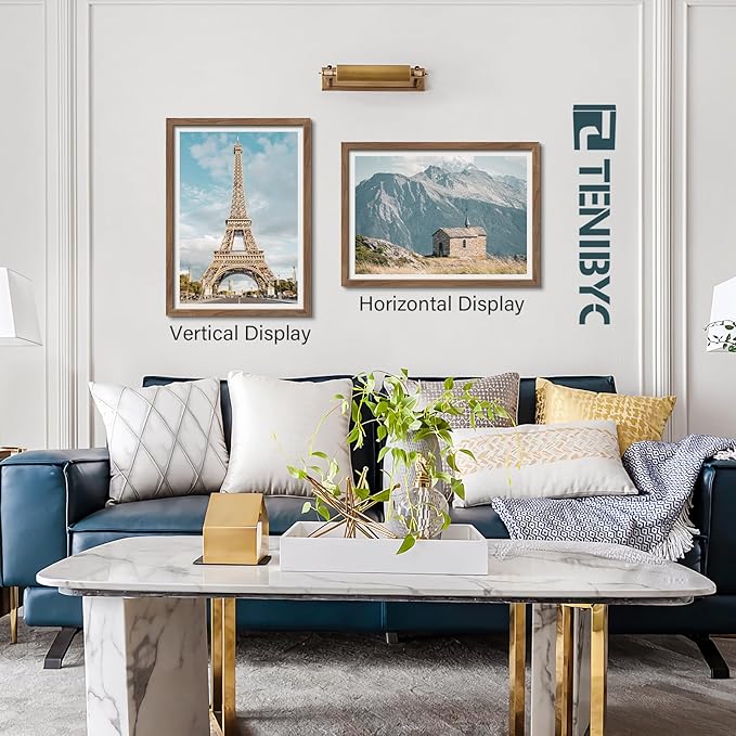 20x28 Walnut Poster Frame 3 Pack - Natural Brown, Solid Wood Picture Frame, Wall Gallery Frame