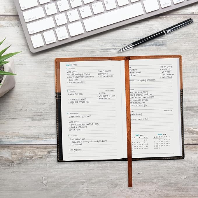 2026 Pocket Planner/Pocket Calendar, 3.5"x6": Includes 14 Months (November 2025 - December 2026) / 2026 Weekly Planner/Weekly Agenda/Monthly Calendar Organizer (Brown/Black)