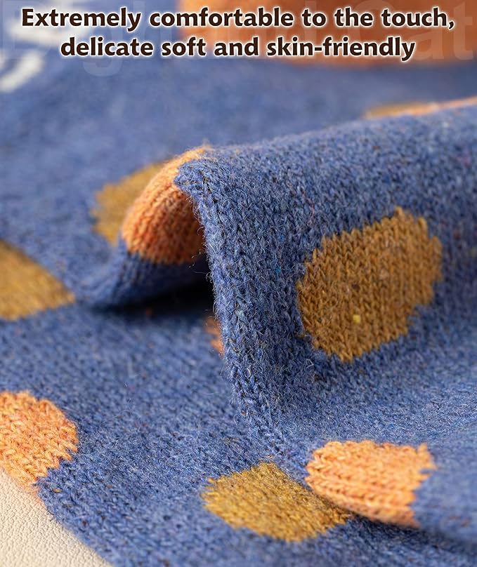 IIG Cute Warm Wool Socks for Women Super Cozy Thick Crew Winter Socks Gifts, 5 Pairs