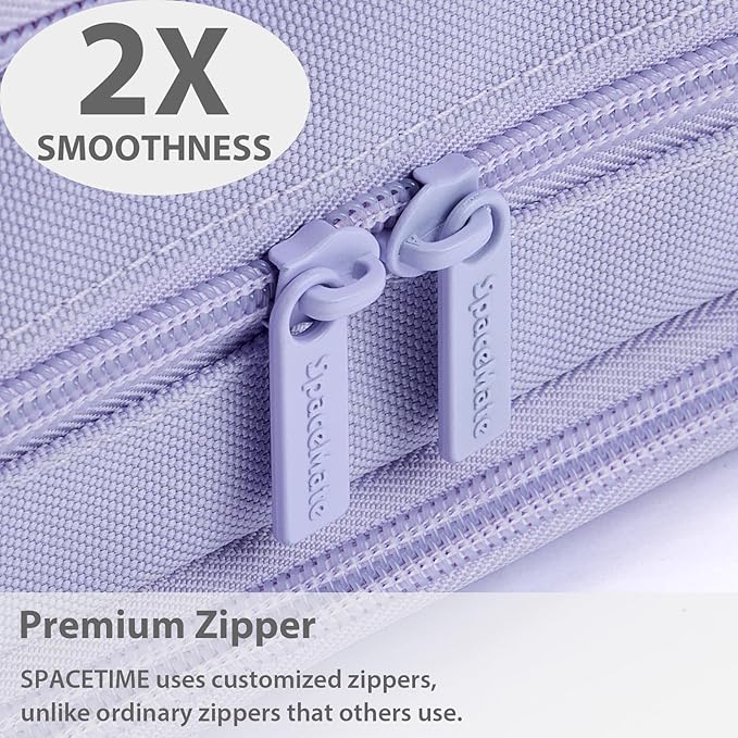 Pencil Case Pouch Box Bag School Supplies Girls Boys Kids, Cute Preppy Stuff Big Capacity Aesthetic Pen Organizer, Back to College Stationary, Purple, Extra Large Style, 2300ml