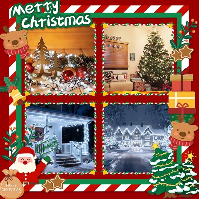 2025 New Voice Control 88ft 240LED Smart Christmas String Lights Outdoor/Indoor | String Lights with Remote, 12Modes, 7Voice Commands & Timers, Christmas Twinkle Light for Xmas Tree Decor (Cool White)