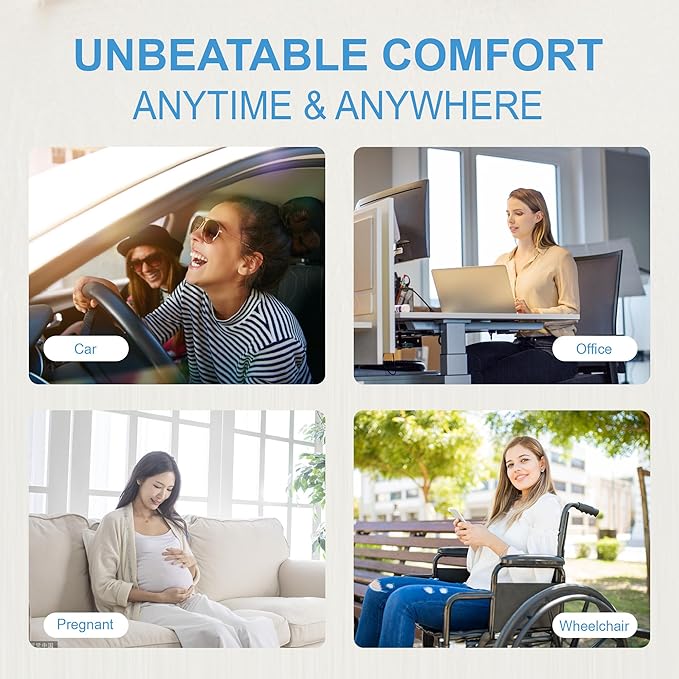 Car Seat Cushion, Comfortable Memory Foam Seat Pillow for Driving, Sciatica-Back Pain Relief, Cushion for Car-Truck, Office, Wheelchair - Mesh Gray