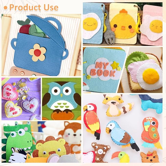 XSEINO 12 Rolls 8"x35" 1.4mm Thick Soft Felt Fabric Sheet 12 Assorted Macarone Series Colors Felt Pack for DIY Craft Sewing Squares Nonwoven Patchwork