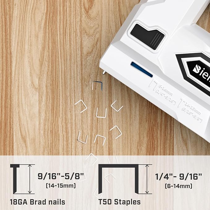 Bielmeier Electric Staple Gun, 2 in 1 Lithium-ion Electric Stapler, 4V Cordless Brad Nailer Kit with Staples Nails, USB Charger, Power Tacker for Upholstery, Material Repair, Carpentry, DIY