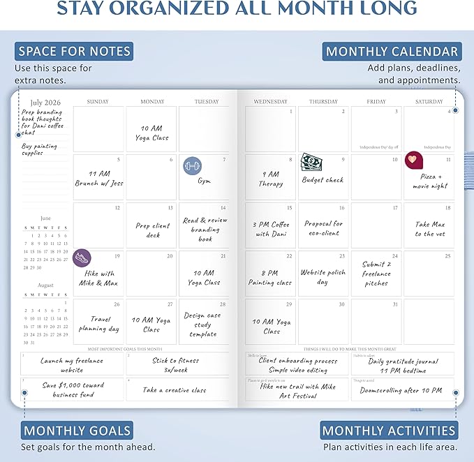 Legend Hourly Schedule Planner PRO Dated Jan 2026-Jan 2027 – Deluxe Weekly & Daily Organizer with Time Slots. Appointment Book Journal for Work & Time Management, A4 Hardcover, Periwinkle