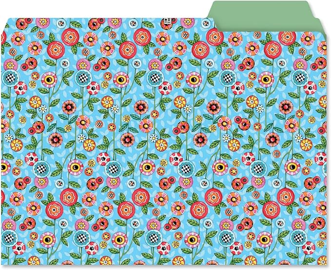 Current Mary Engelbreit File Folders Value Pack - Bulk Set of 24, 6 Pretty Decorative Designs, 1/3 Cut Tabs, Heavy-Duty Paper Stock, Office Supplies for Home & Work, 9-½” x 11-¾” Letter Size