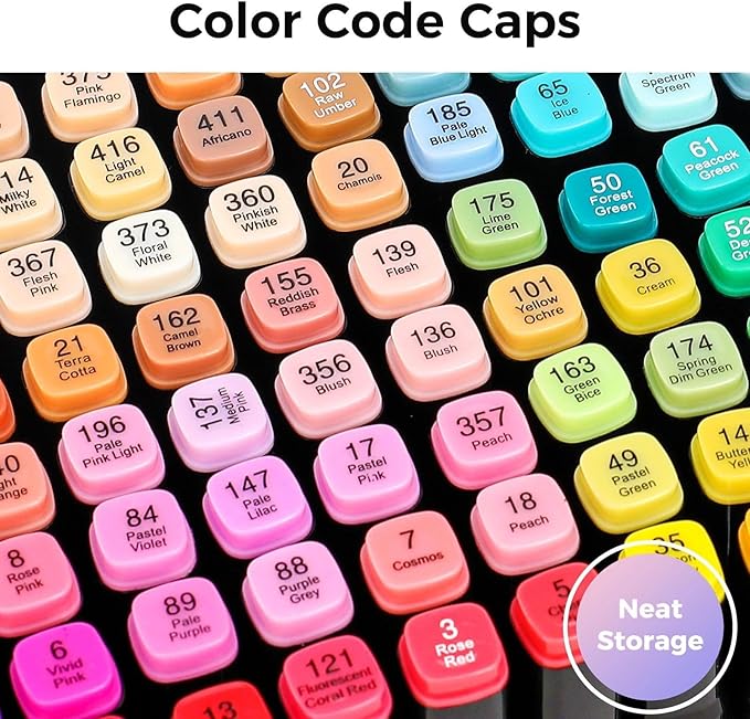 Soucolor Alcohol Markers 60 Colors with Case & Holders, Dual Tips Chisel & Fine Art Markers for Adult Coloring Kids Drawing, Artist Markers Art Supplies for Blending Sketching