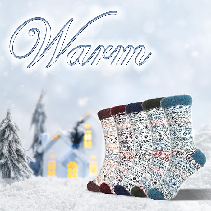 5 Pairs Fuzzy Soft Cozy Comfortable Socks for Women, Casual Sleep Comfy Socks, Perfect Warm Winter Gifts for Women