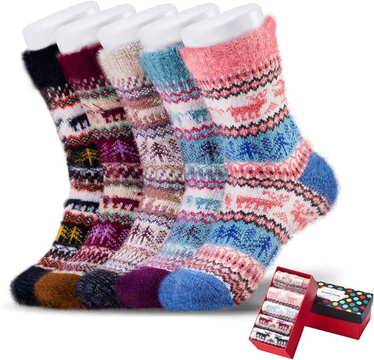 5 Pairs Fuzzy Soft Cozy Comfortable Socks for Women, Casual Sleep Comfy Socks, Perfect Warm Winter Gifts for Women