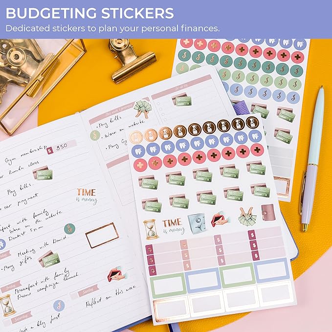 GoGirl Value Sticker Pack – 850+ Small Aesthetic Stickers for Planner, Journal & Calendar – Holidays, Seasonal Stickers, Inspirational Quotes, to-dos, Appointments, Budgeting & Text Boxes – 19 Sheets