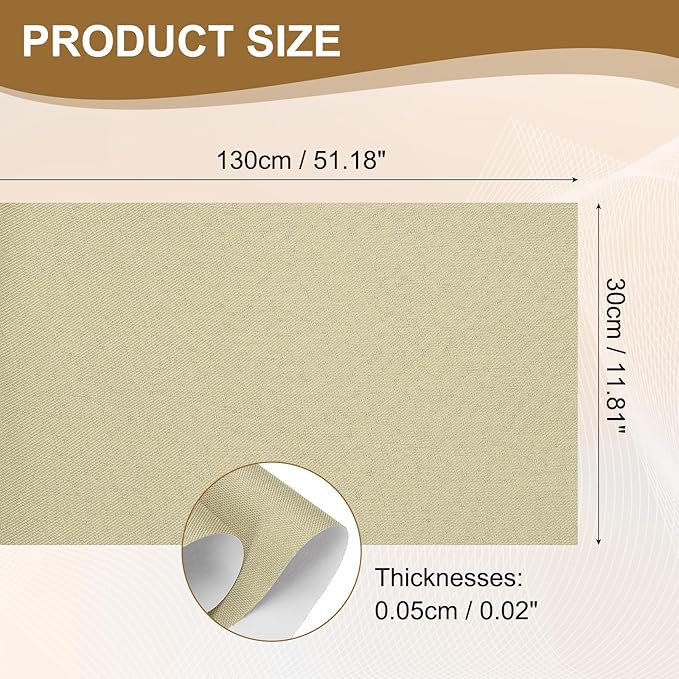PATIKIL Book Binding Cloth, 51 x 11 Inches Book Cloth for Binding Repairing Fabric Surface Paper Backed Bookbinding Supplies, Beige
