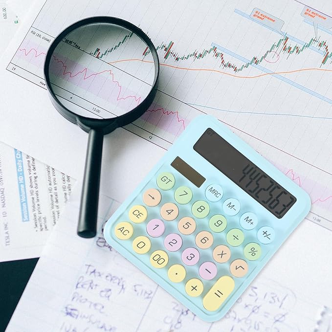 STOBAZA Pocket Calculator Mechanical Keyboard Design Lightweight Portable Electronic Calculator for Office School Math and Physics for Students and Professionals