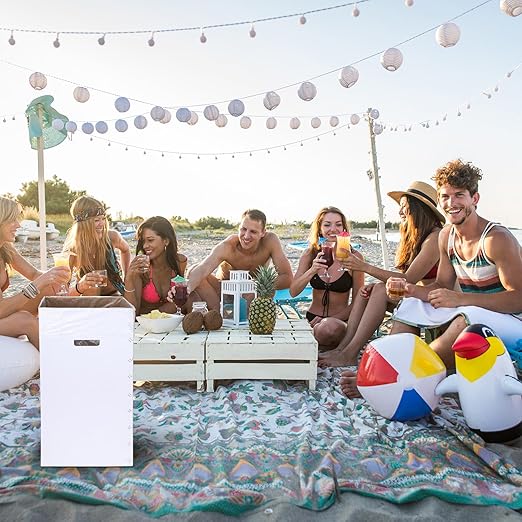 Tioncy 5 Pcs Cardboard Trash Cans Disposable and Reusable Corrugated Cardboard Trash Cans Recycling Bins Bulk with 10 Garbage Bags White Garbage Boxes for Parties Events (13 Gallon)