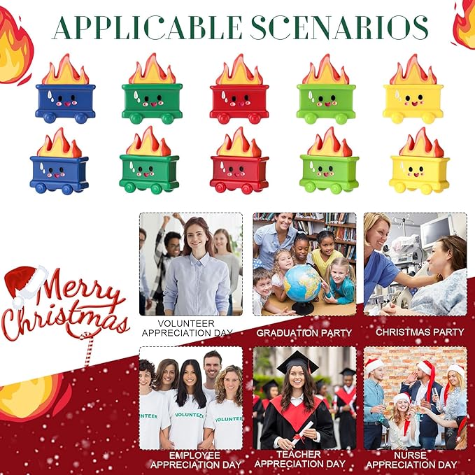 25 Set Resin Dumpster Trash Shape Gift Team Employee Appreciation Gift Emotional Desk Accessories for Staff Teacher Office Coworker Nurse Medical Volunteer Favor (Vivd Color)
