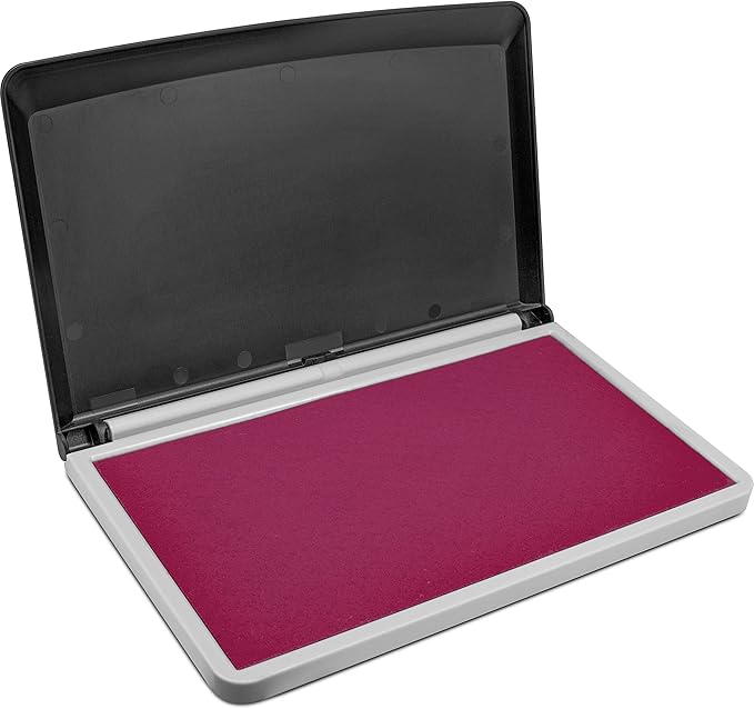 MaxMark Large Premium Magenta Purple Ink Stamp Pad - 3.5" x 6.25" - Quality Felt Pad