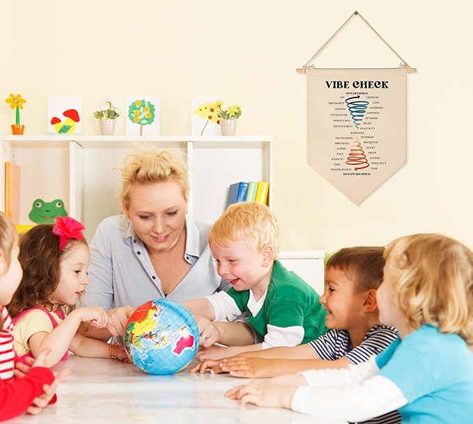 Emotional Guidance Scale- Abraham Hicks Law of Attraction Manifestation Tool- Feelings Vibes Chart-Flag Decor Gift- Banner Wall Sign Gifts For Classroom Playroom Bedroom Living Room Front Door