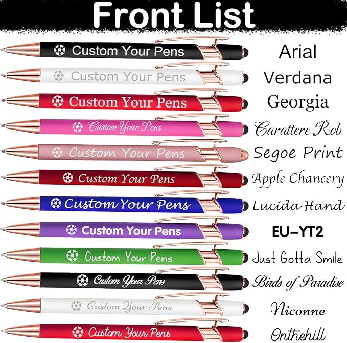 Amlion Personalized Custom Pens with Name Engraved Logo Text,50 Customized Writing Stylus Pen Promotional Item Gift for Men Women Office Business Wedding-White