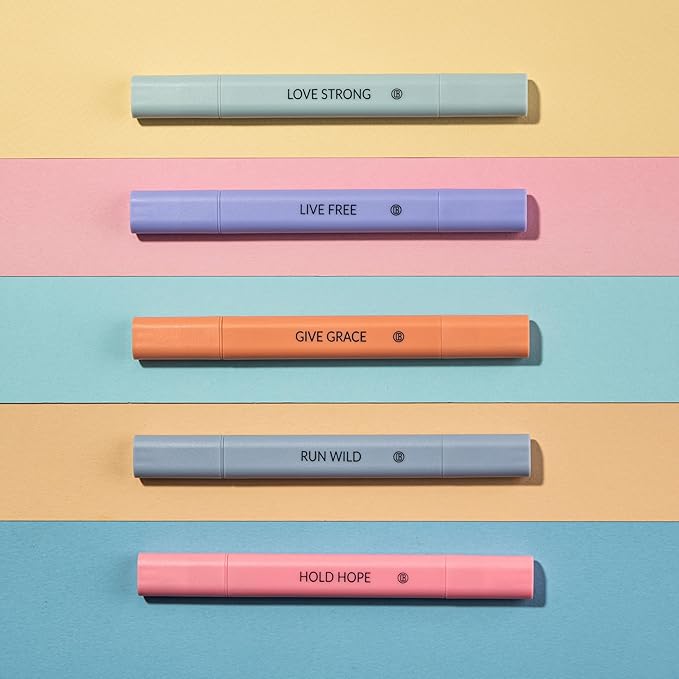 DIVERSEBEE Bible Highlighters Assorted Colors, 5 Pack No Bleed Dual Tip Aesthetic Pastel Highlighter Pens for Journaling, Note Taking, School, Bible Study Supplies and Accessories (Dawn)